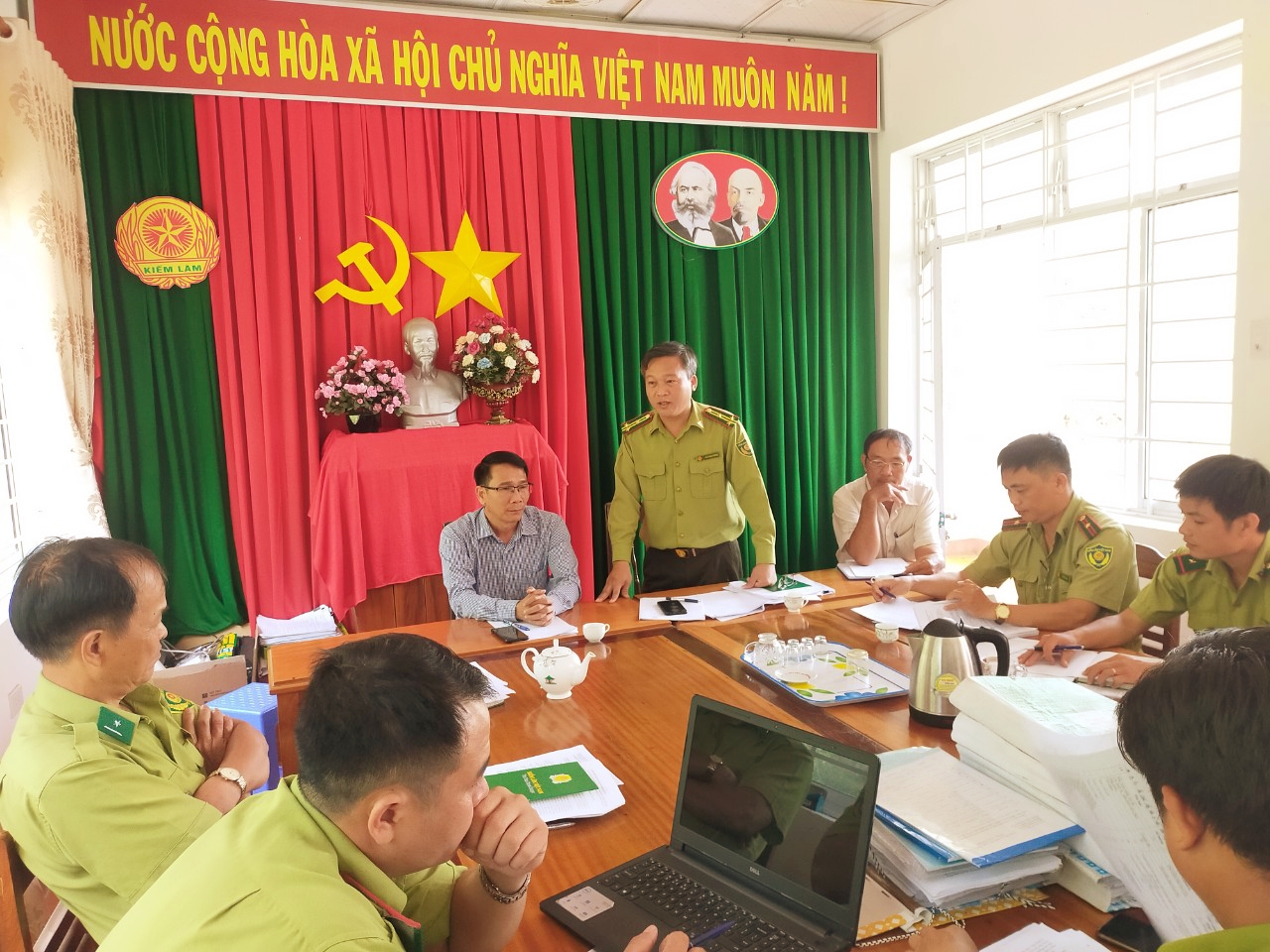 Đoàn Kiểm tra liên ngành về công tác PCCCR làm việc tại huyện Sơn Tây