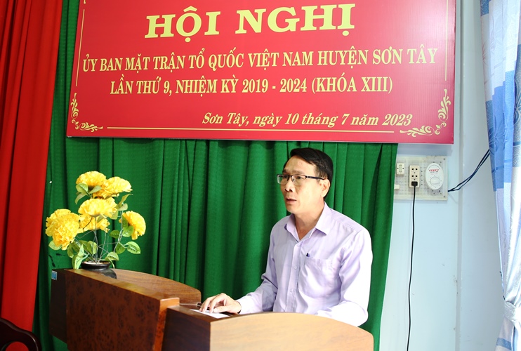 Ủy ban MTTQVN huyện Sơn Tây khóa XIII: Hội nghị lần thứ 9, nhiệm kỳ...
