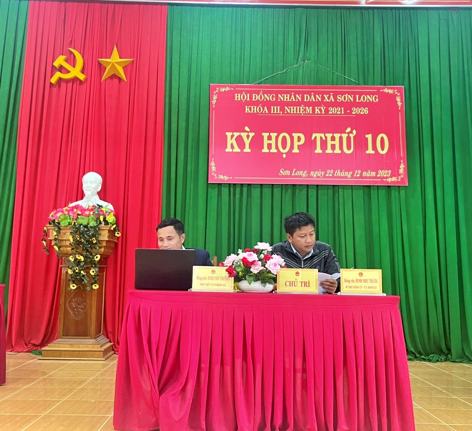 Hội đồng nhân dân xã Sơn Long tổ chức kỳ họp cuối năm 2023