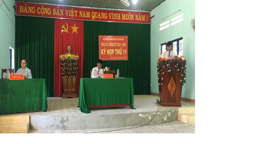 HĐND xã Sơn Tân khóa 11, nhiệm kỳ 2016 - 2021 tổ chức kỳ họp thứ 11