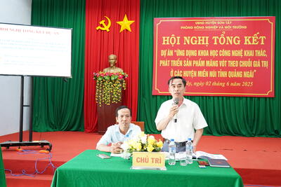Tổng kết dự án “Ứng dụng khoa học công nghệ khai thác, phát triển sản phẩm măng vót theo chuỗi giá trị ở các huyện miền núi tỉnh Quảng Ngãi”