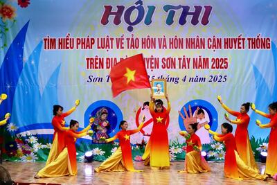 Sôi nổi Hội thi tìm hiểu pháp luật về giảm thiểu tảo hôn và hôn nhân cận huyết thống