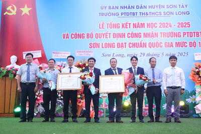 Trường PTDTBT Tiểu học và Trung học cơ sở Sơn Long đón Bằng công nhận trường đạt chuẩn Quốc gia mức độ 1 và Tổng kết năm học 2024 – 2025