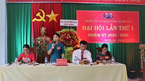 Đại hội Chi bộ cơ quan Đảng trực thuộc Đảng ủy xã Sơn Tây