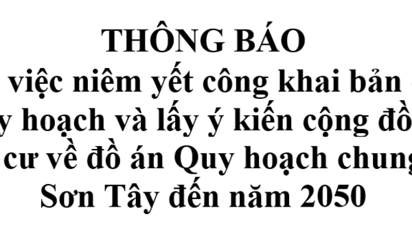 công khai bản đồ quy hoạch và lấy ý kiến cộng đồng dân cư về đồ án Quy hoạch chung xã Sơn Tây đến năm 2050